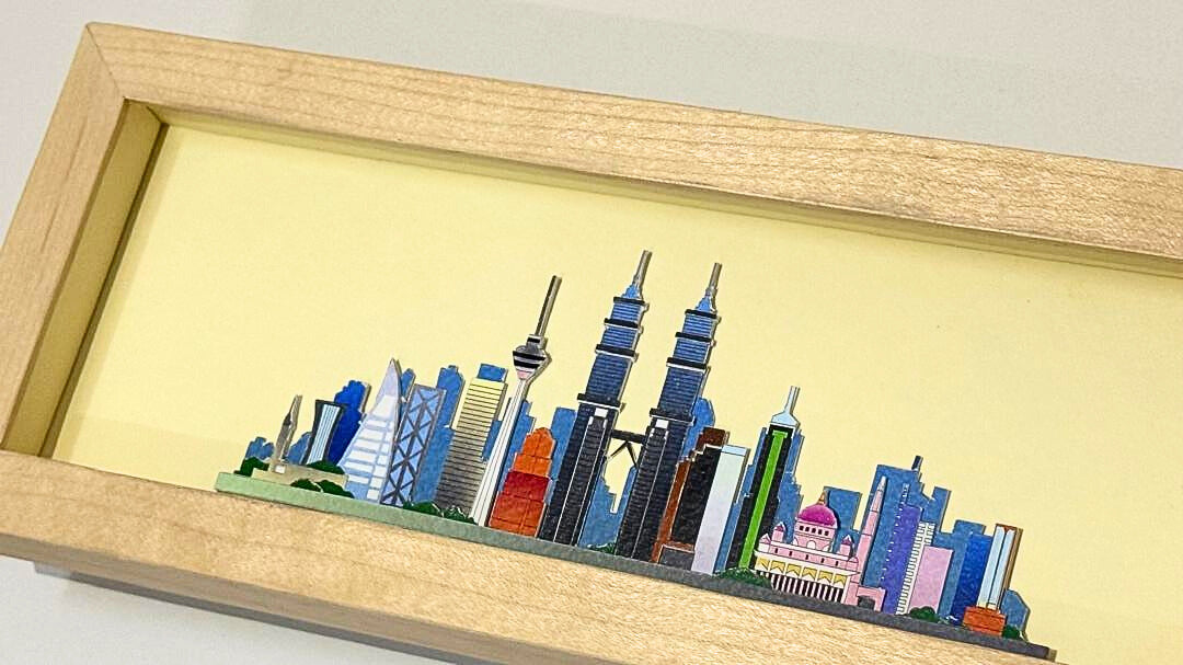 KL Skyline – Wooden Frame Paper Cut