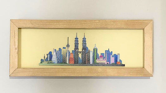 KL Skyline – Wooden Frame Paper Cut