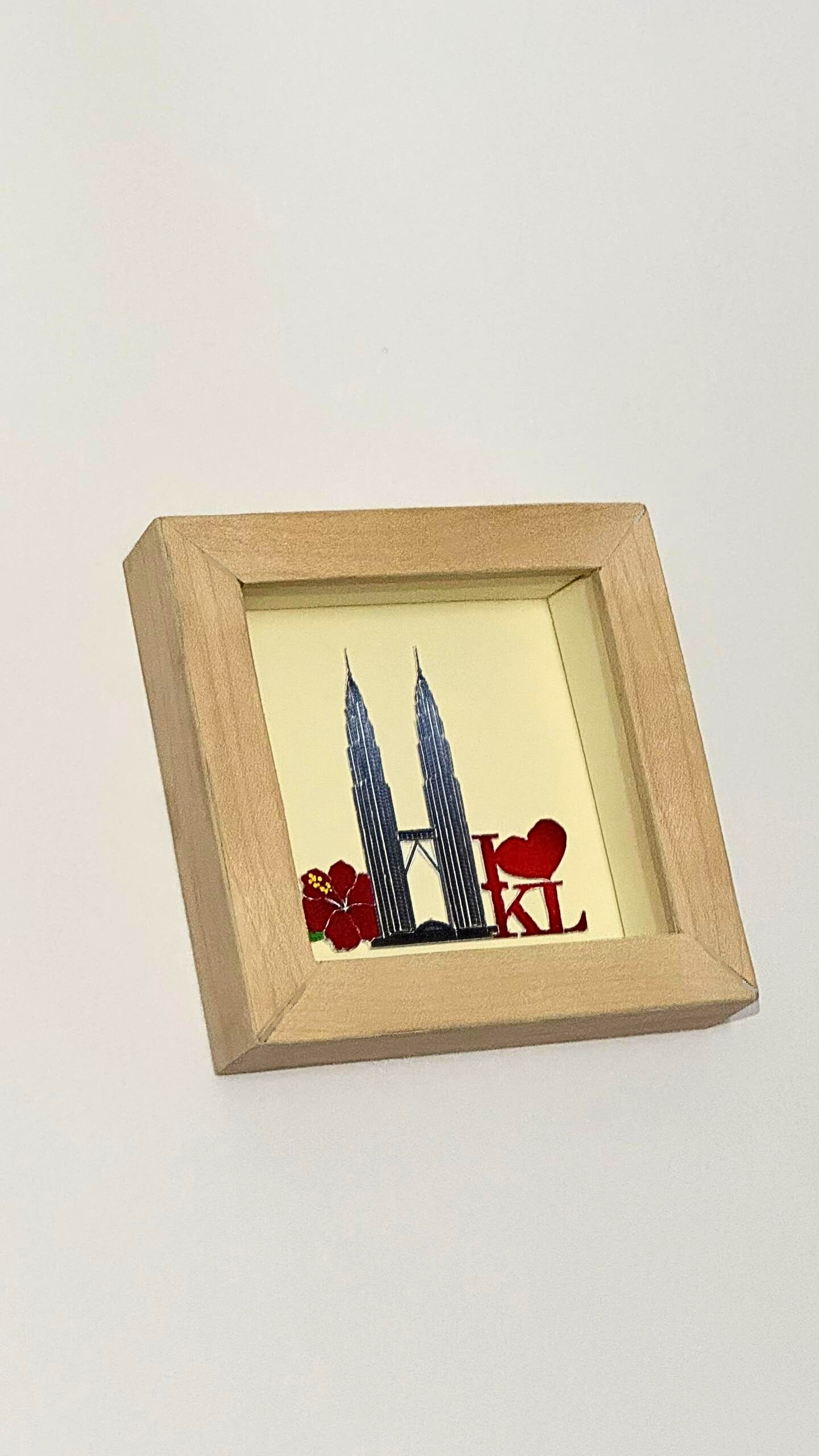 KL Twin Towers – Wooden Frame Paper Cut