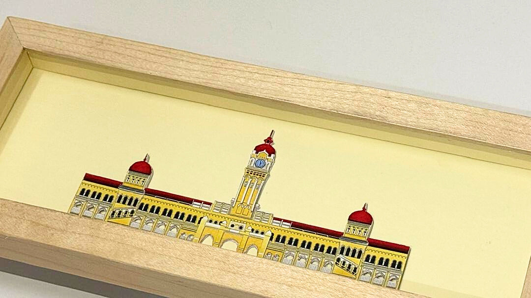 Sultan Abdul Samad Building – Wooden Frame Paper Cut