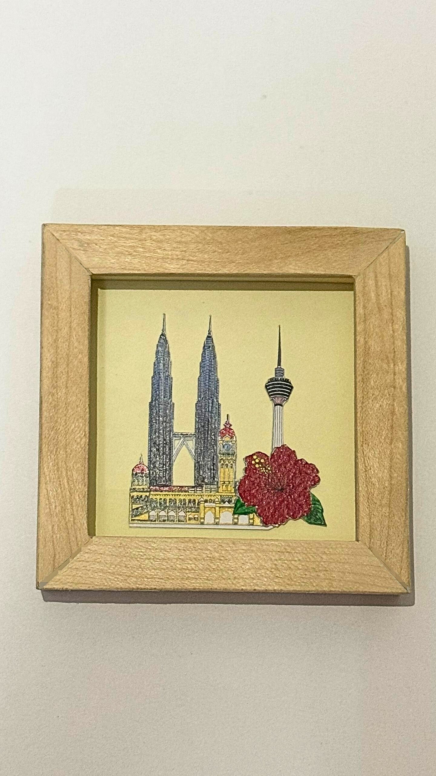 Kuala Lumpur, Malaysia – Wooden Frame Paper Cut