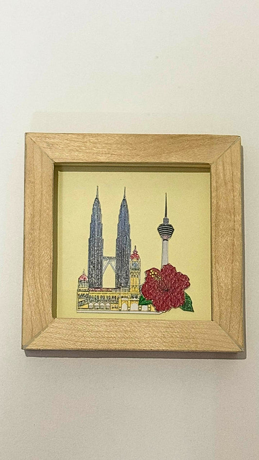 Kuala Lumpur, Malaysia – Wooden Frame Paper Cut