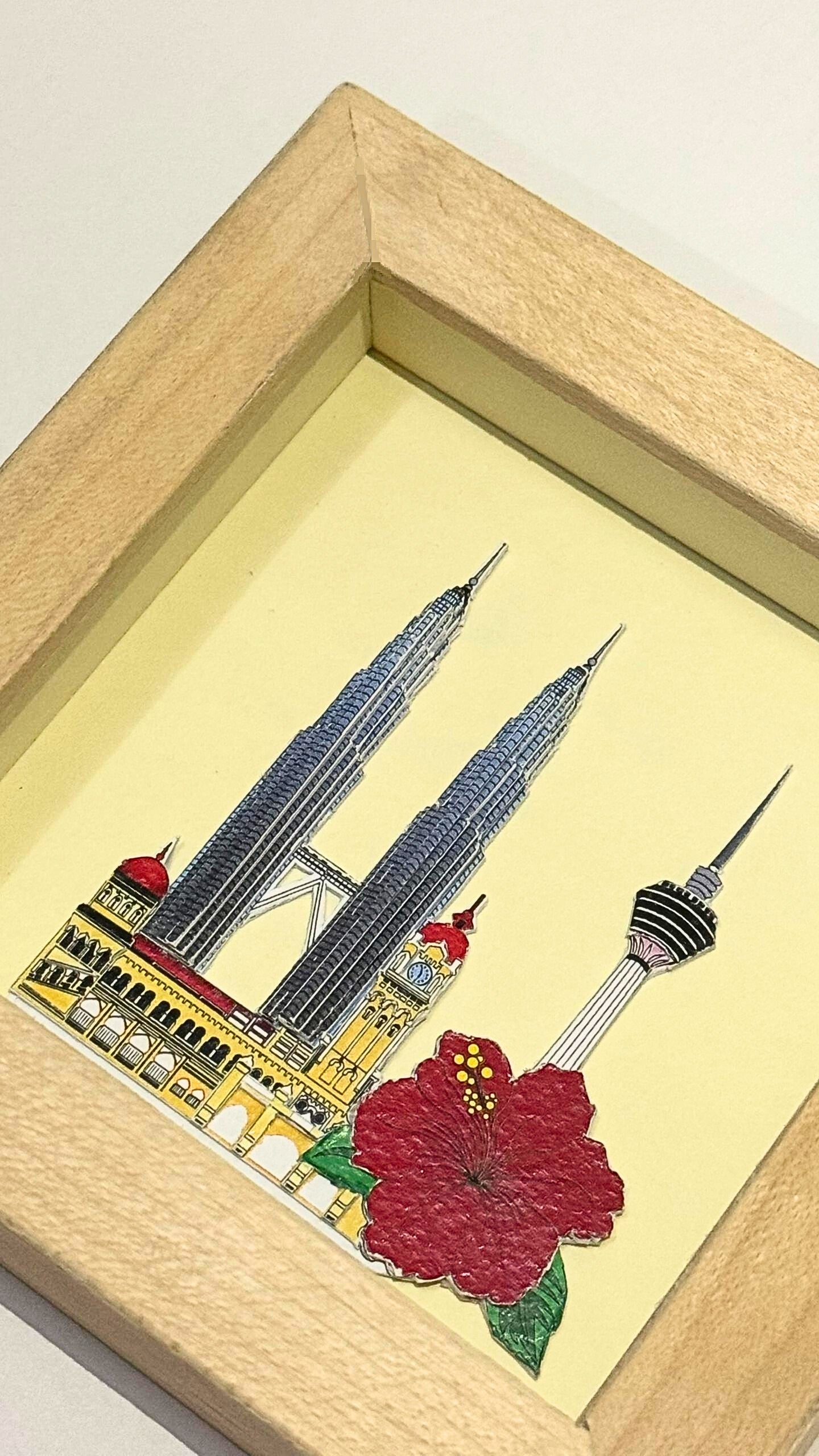 Kuala Lumpur, Malaysia – Wooden Frame Paper Cut